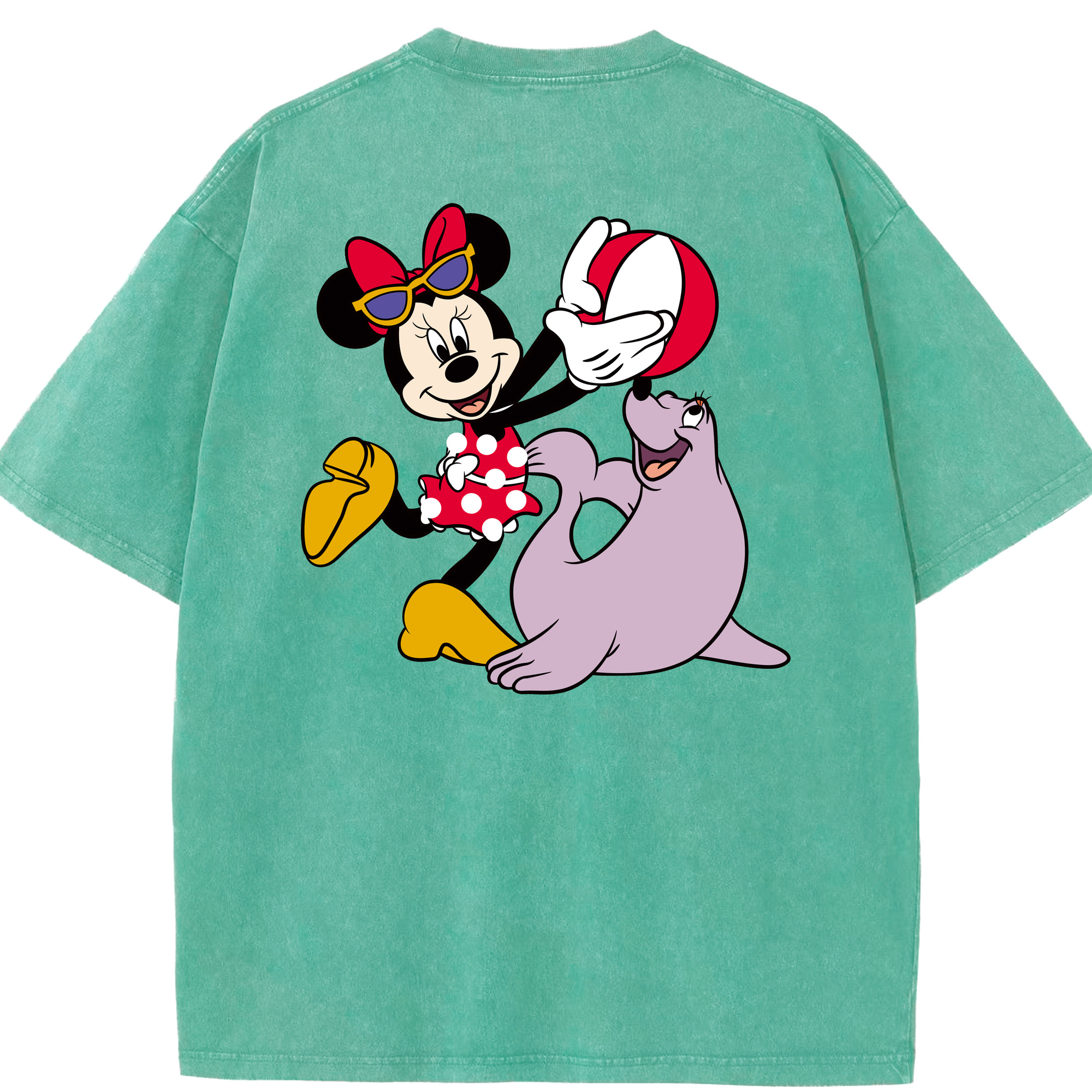 （画像用） ミッキーマウス Mickey Mouse 綿100% ヴィンテージ風 半袖Tシャツ（背面プリント）